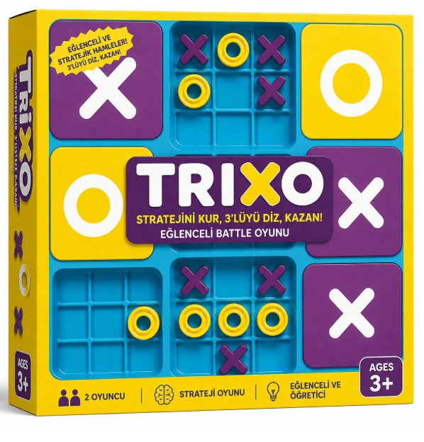 Trixo XOX Oyunu Strateji Ve Battle Oyunu - 3’lüyü Diz Kazan Eğlenceli Zeka Oyunu (3+ Yaş)