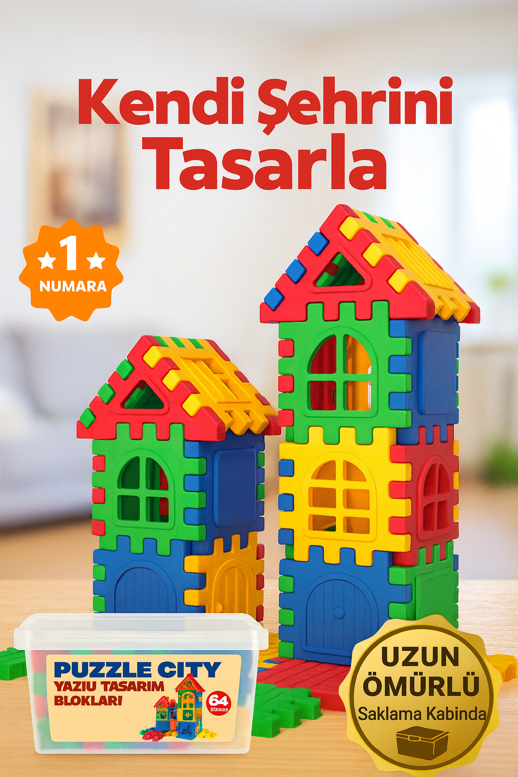 Puzzle City 3d Yapı Ve Tasarım Blokları 64 Parça